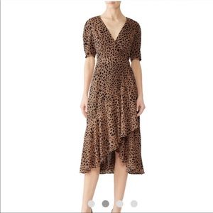 FAME AND PARTNERS Leopard Wrap Midi Dress